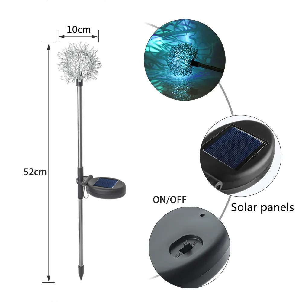 outdoor solar lanterns Solar Powered Dandelion Outdoor Lamps Garden Globe Dandelion Lamp Lights Stake Landscape Lamp Holiday Light Solar Lights Outdoor solar stake lights