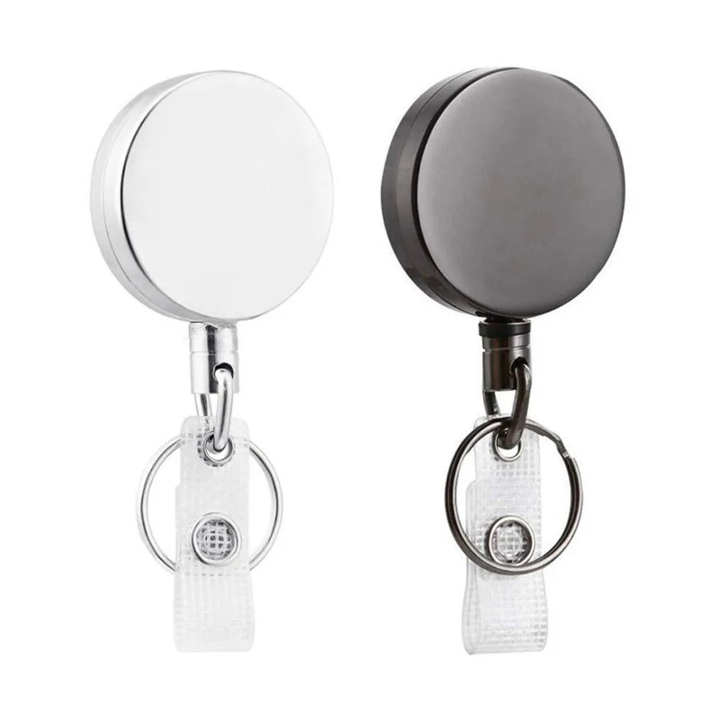 Retractable Pull Badge Reel Zinc Alloy metal ID Lanyard Name Tag Card Recoil Belt Key Ring Chain Clips Luxury Quality retractable badge reel,retractable id tag,retractable id lanyard,retractable key ring