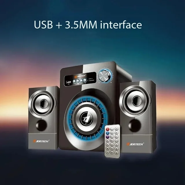 Professional Computer Audio Full Set DJ Sounds System BT Speakers with Amplifier Colorful LED Light Wired Subwoofer Speaker Set - Image 3