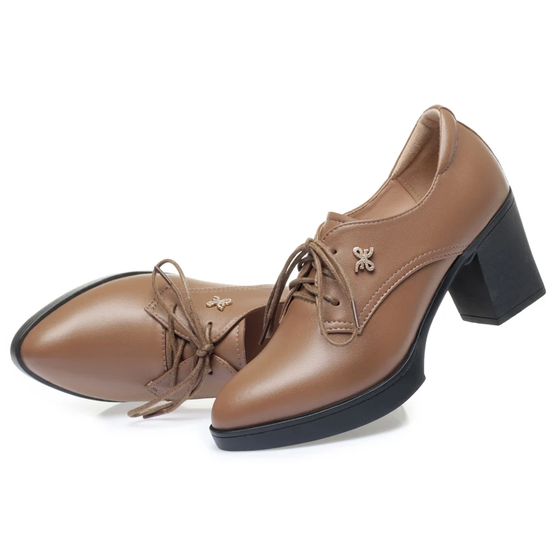 AIYUQI Women Shoes Dress Genuine Leather 2024 New Lace-up High