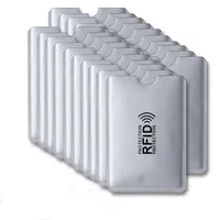 20PCS Anti Rfid Wallet Blocking Reader Lock Bank Card Holder Id Bank Card Case Protection Metal Credit Card Holder Aluminium 1
