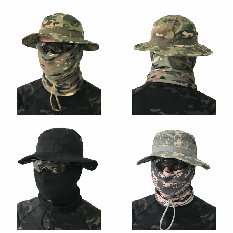 Tactical Camouflage Cap Fishing Hat Caps Men Women Outdoor Sports Sun Boonie Bucket Hiking Hunting Climbing Hats