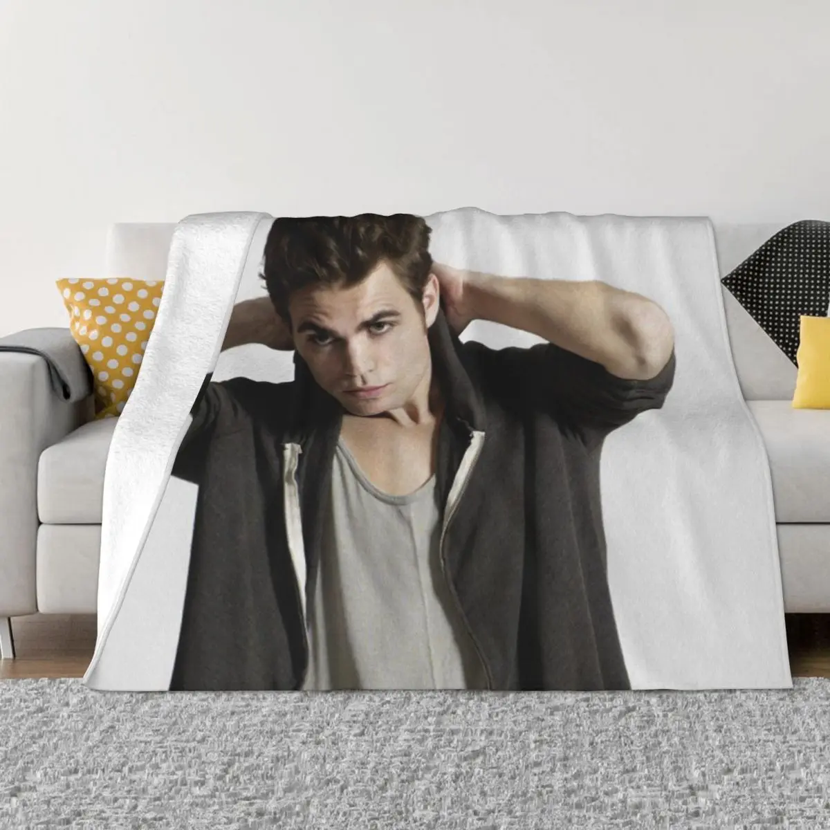 

Весенне-осеннее Флисовое одеяло Paul Wesley, многофункциональное легкое покрывало для дивана со звездным коллажем