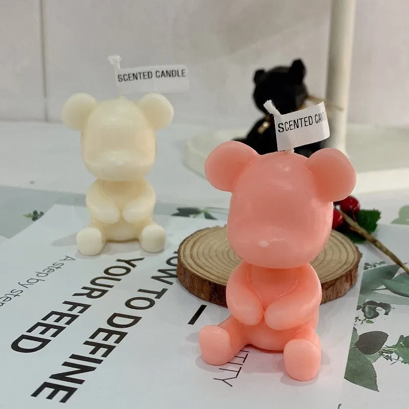 

Bear Scented Candle Cute Handmade Children's Birthday Aromatherapy Ornament Gift Cake Candle Fragrance Decoration