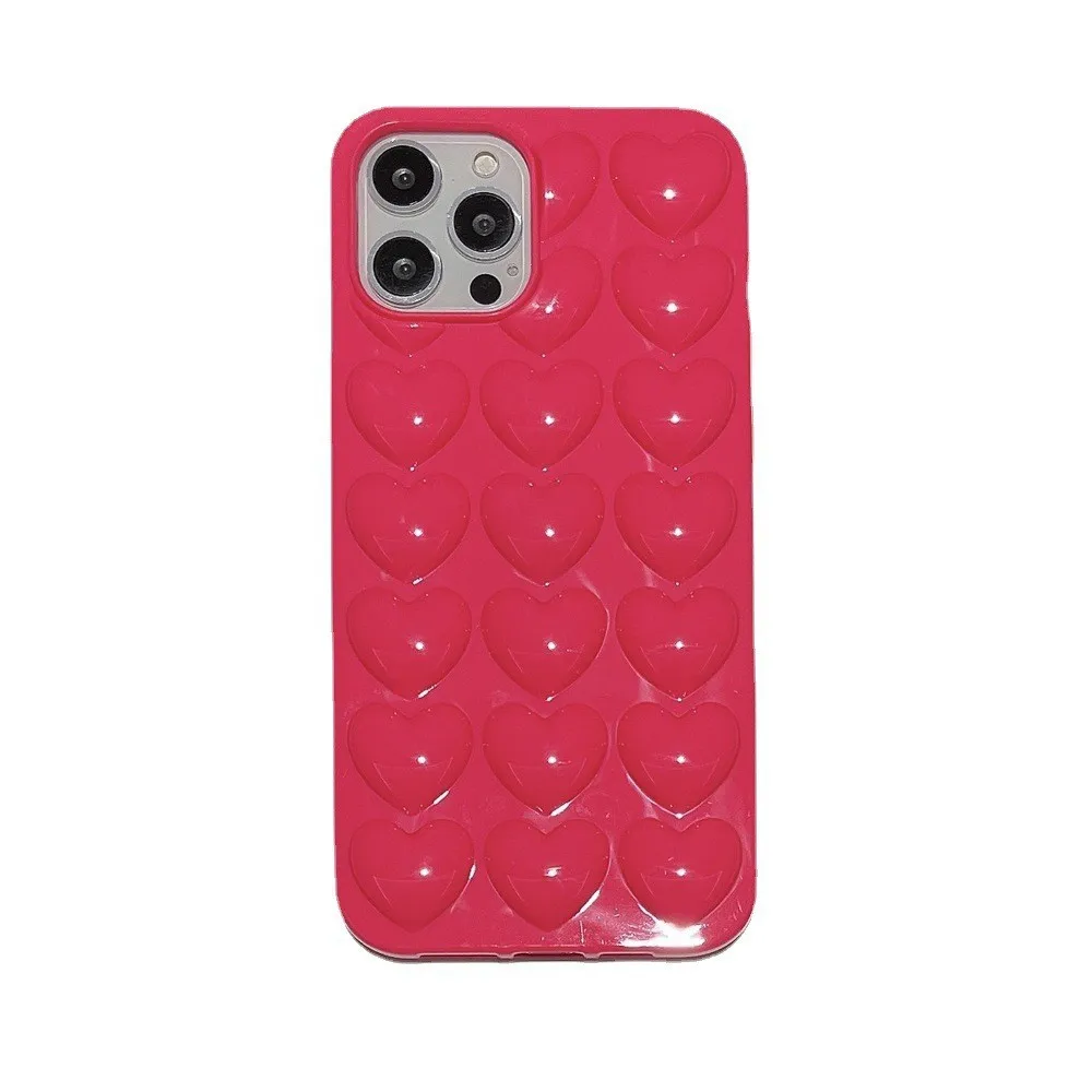 Three Dimensional Heart Electroplated Phone Case with Anti-Drop Protection