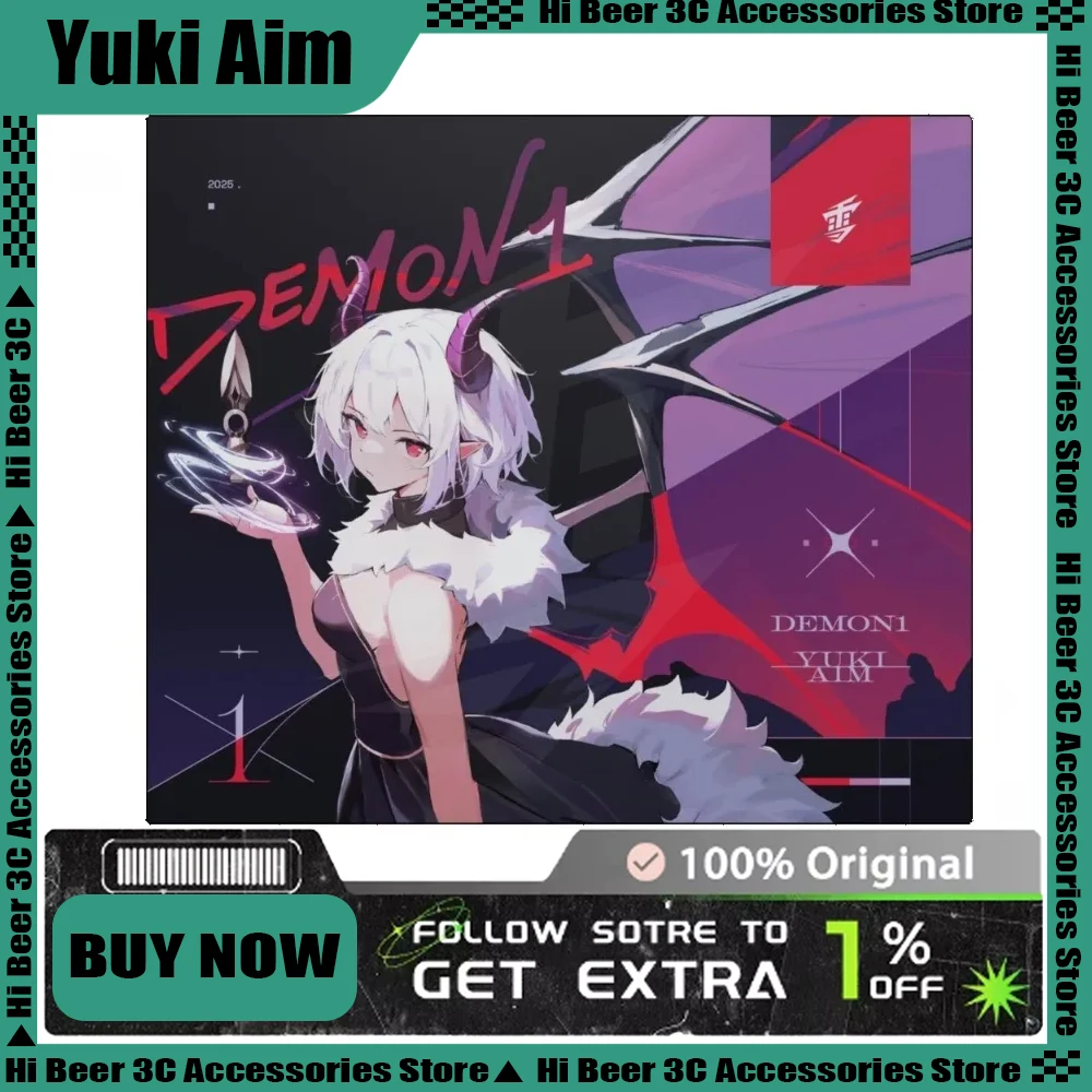 YukiAim × demon1 マウスパッド Yuki Aim(ユキエイム) x Demon1 ガラスマウスパッド｜ふもコレ