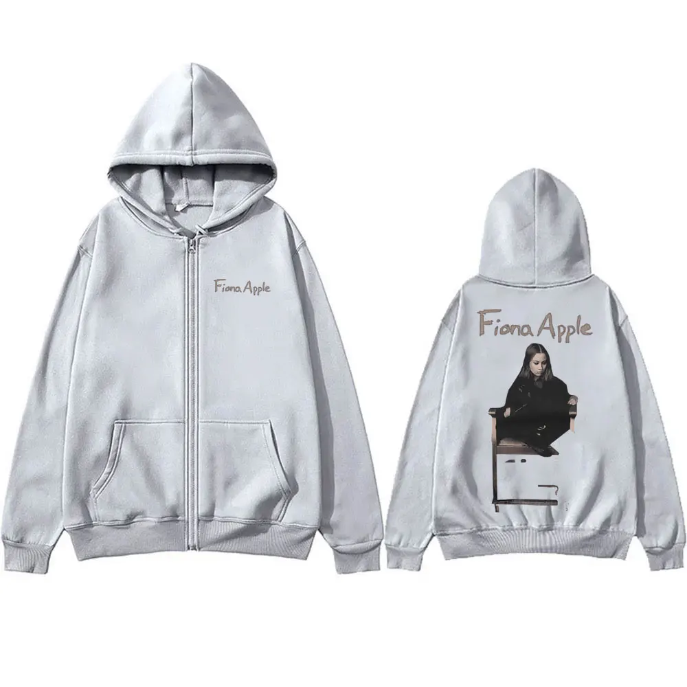 Singer Fiona Apple Graphic Print Zip Up Hoodie Men Women's Fashion Hip Hop Oversized Zip Up Jacket Unisex Ulzzang Zipper Hoodies