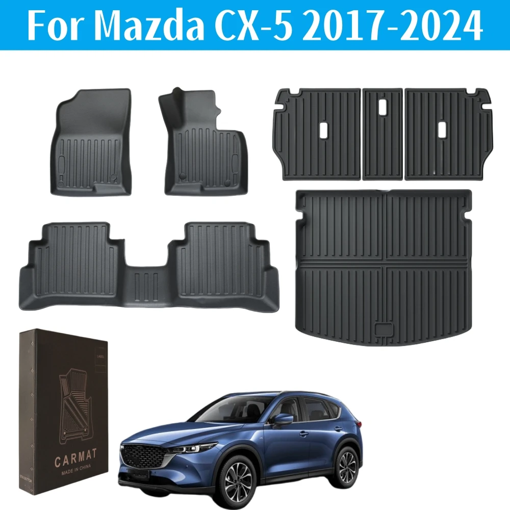 

Floor Mats For Mazda CX-5 2017-2024 Custom Fit Floor Liners All Weather Protection Floor Carpets Cargo Trunk Mats