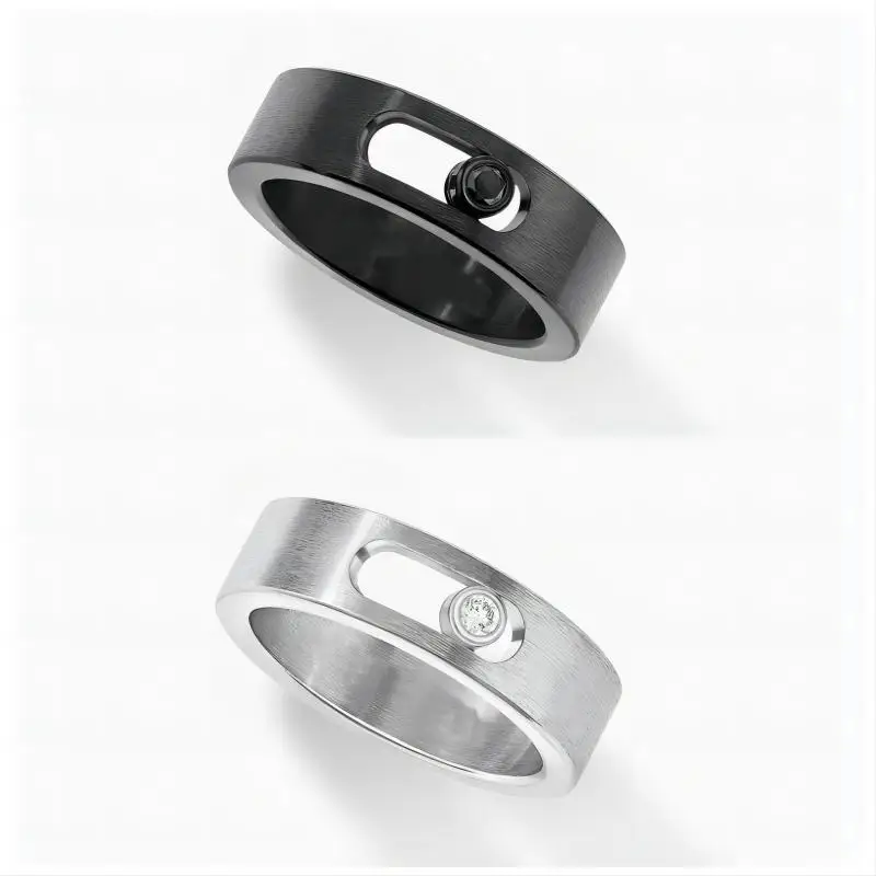 

Paris Luxury Brand Jewelry 925 Silver MOVE TITANIUM Series Ring Irresistible Gift