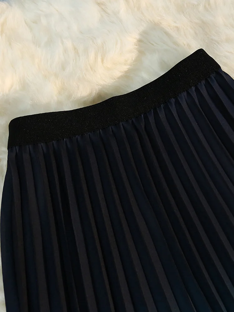 

Summer Gradient Print Midi Pleated Skirts for Women 2023 Fashion Elastic Waist Faldas Para Mujer Casual Jupe Korean Style