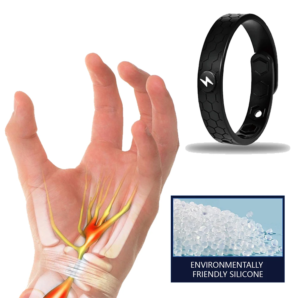 1Pc Wrists Relaxation Bracelet Hands Numb Arthritis Pain Relief Massage Anti Fatigue Promote Blood Circulation Unisex