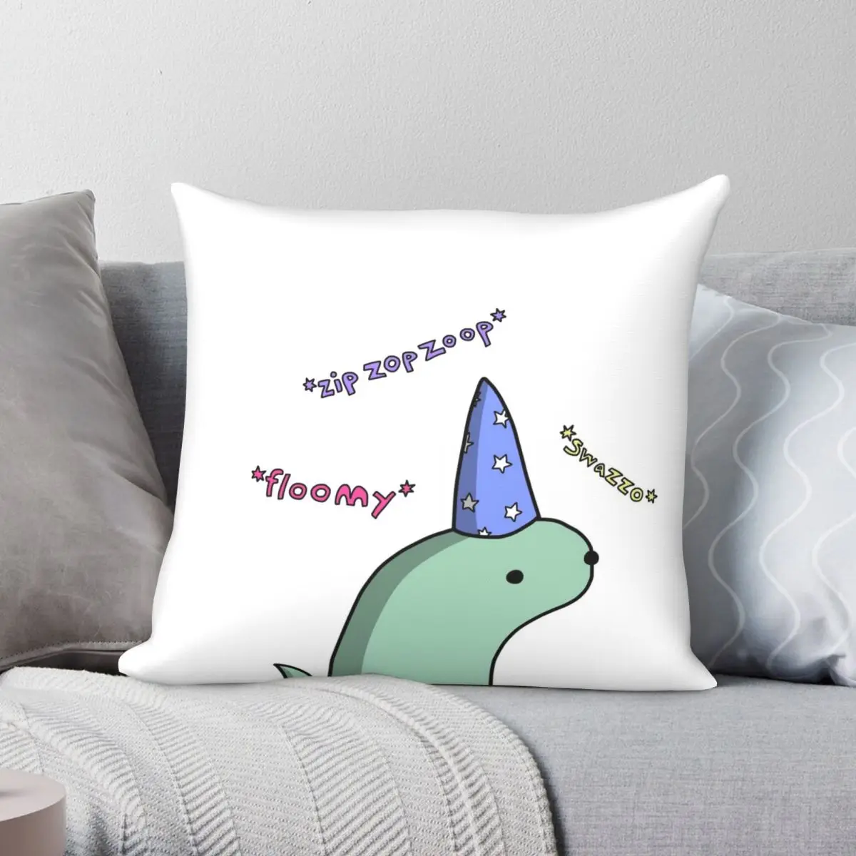 

Magic Snek Tiny Snek Comics Square Pillowcase Polyester Linen Velvet Creative Zip Decor Home Cushion Cover