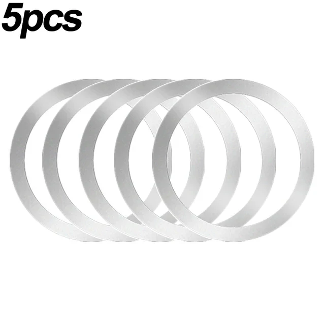 Magnetic Metal Ring Stickers for Enhanced Wireless Charging - 5 Pack