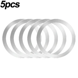 Magnetic Metal Ring Stickers for Enhanced Wireless Charging - 5 Pack (.Silvery Ring 5Pcs)