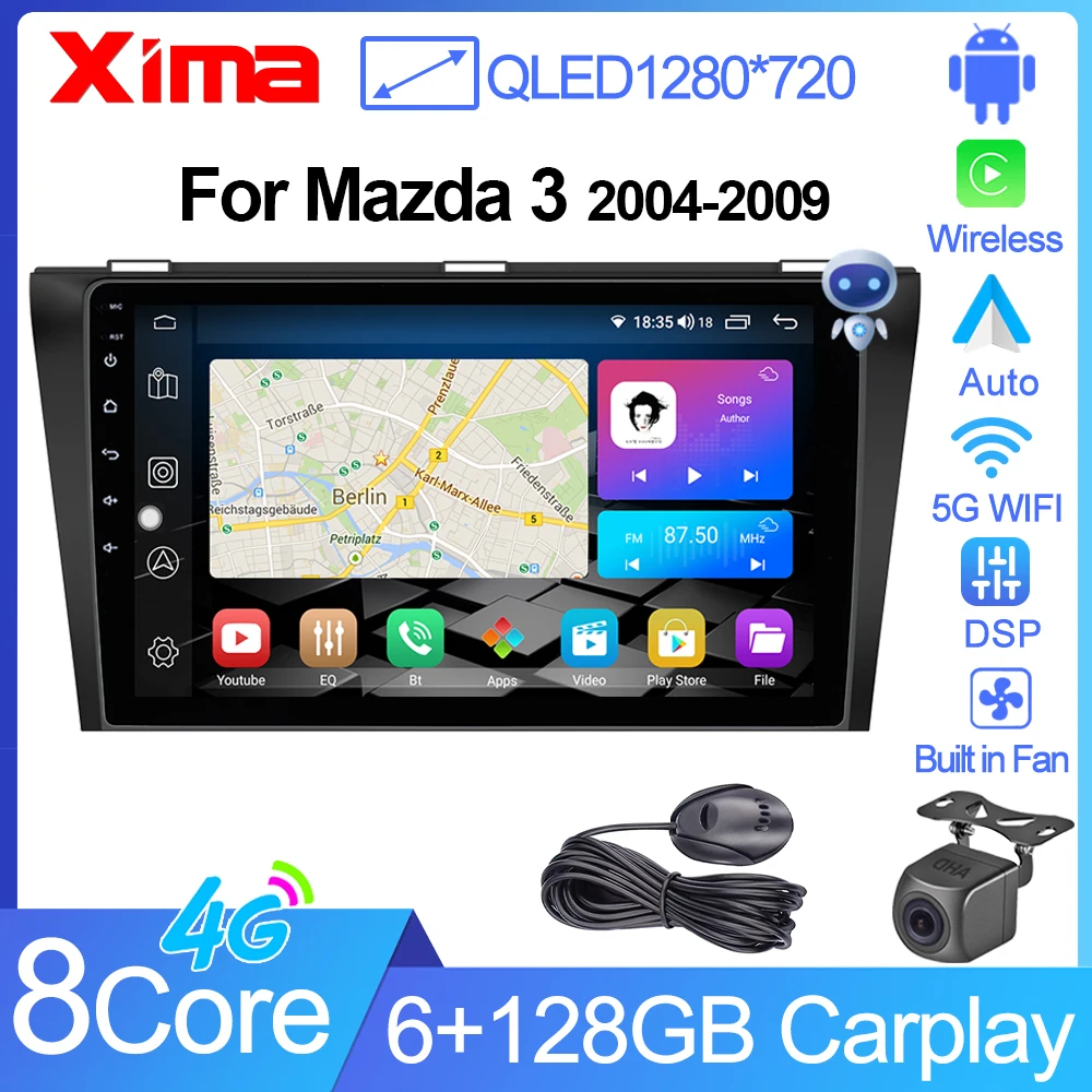 XIMA XV6 Pro Android 11 Auto Carplay Car Radio for Mazda 3 2004 2013