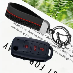 Deluxe Silicone Car Key Holder - Premium Key Chain Cover (Black)