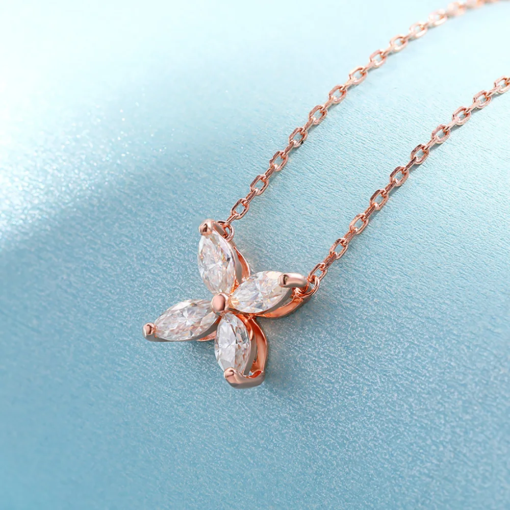 IGOTOS Butterfly Moissanite Diamond Pendant Necklace Stud Earrings 925 Sterling Silver Jewelry Sets for Women with Certificates