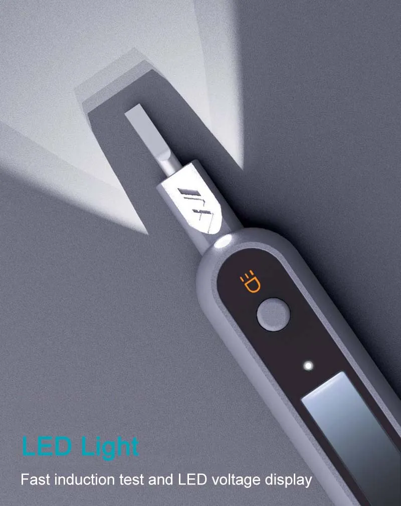 Youpin Jimihome 디지털 전압 검출기 스마트 비접촉 테스터 펜 미터 12-250V AC/DC 전기 센서 테스트 연필 빛