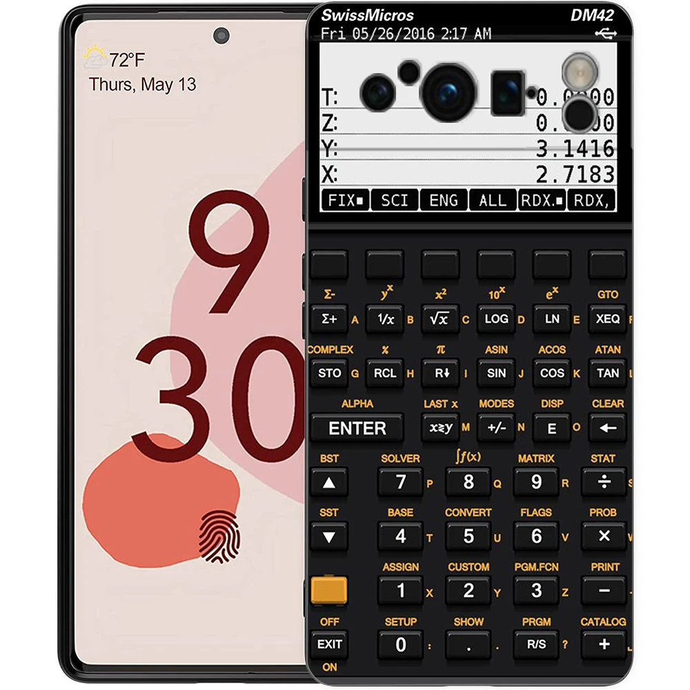 Vintage Calculator Design Shockproof TPU Phone Case - Soft Black Cover