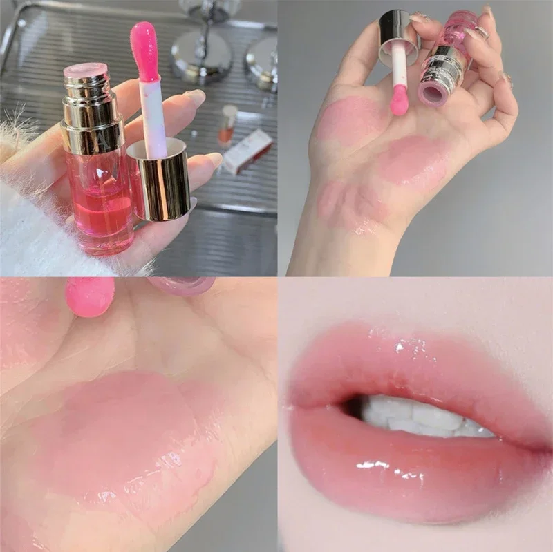 Lip Makeup Lip Glaze Lip Tint Lip Stain Lip Gloss Lip Oil 6Colors Moisturizing Liquid Lipstick Jelly Lasting Cherry Red Pink Lip Gloss Sexy Non Sticky Cup Lip Tint Korean Lips Oil Makeup