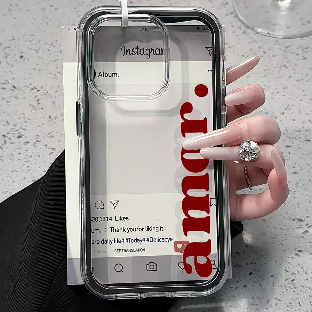 Creative Amor Clear Phone Case - Sleek and Protective Design