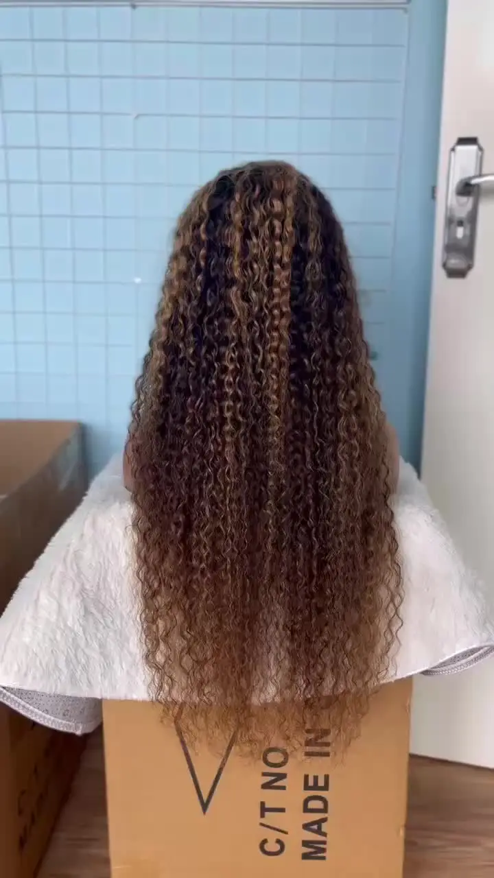 Pinketer Lace-Front-Perücke Aus Echthaar – Honigblond, Deep Wave, 13x4, 180% Dichte