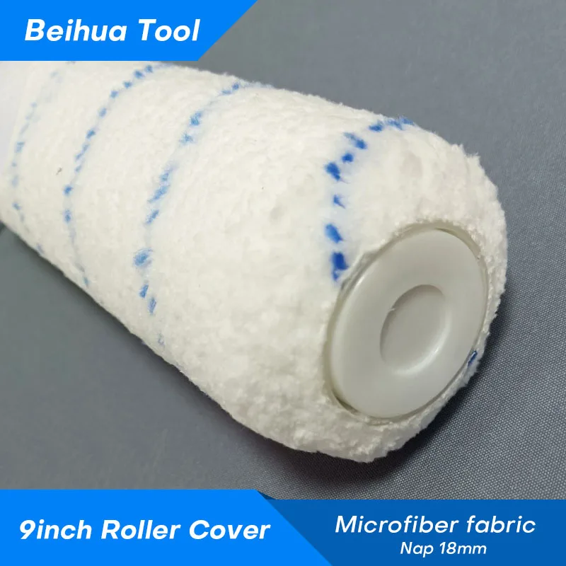 4PCS/set 9inch Paint Roller Brush Kit for Wall Decoration Microfiber fabric Nap 6mm/9mm/18mm US Roller Cover Roller Frame