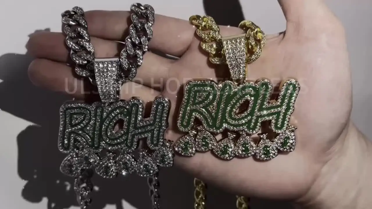 Мужское и женское ожерелье с подвеской в виде сумки для денег кубинской цепочкой