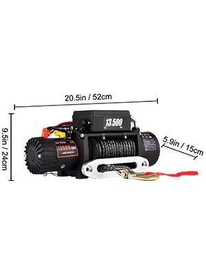 SIHAO 12V Elektrische LKW-Winde 13500LBS mit Synthetikkabel und Fernbedienung, Hochleistungs-Bergungswinde-Set für 4x4 ATV Anhänger LKW S – Detail 9