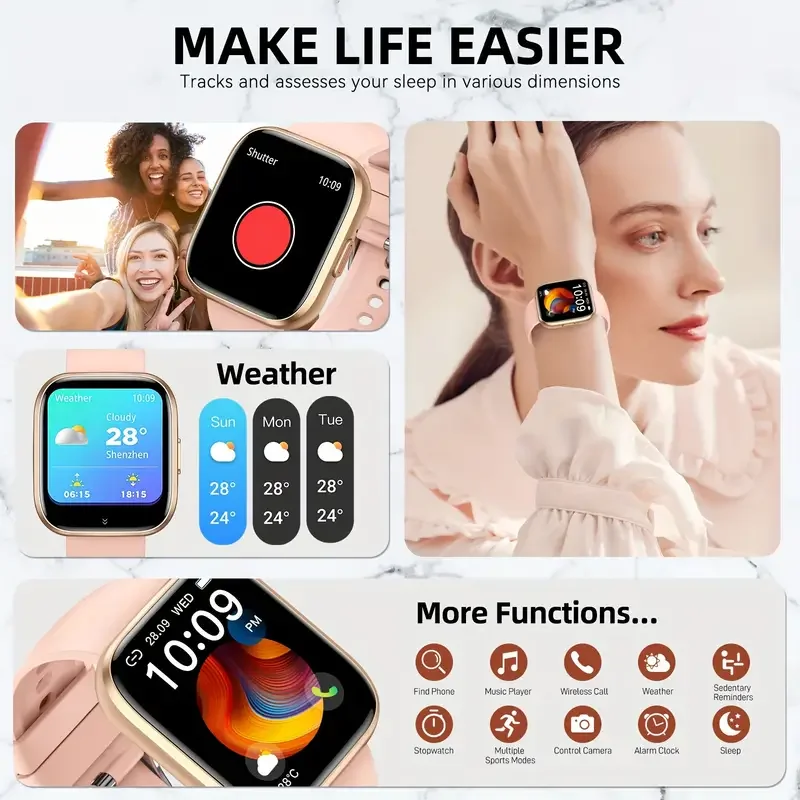 IUTECH P114 smart watch men women 1.85" Bluetooth call health waterproof swimming for Android IOS