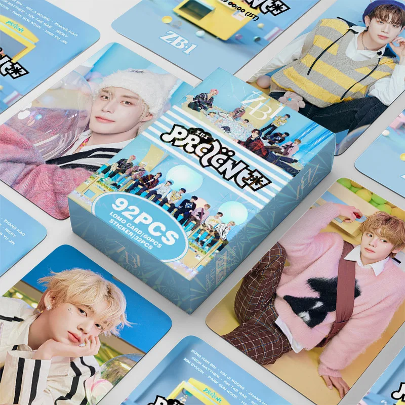 Kpop ZEROBASEONE Lomo Cards and Stickers ZB1 Photo Album PREZENT Photocards for Fans Collcetion 92pcs/set Album Cards Lomo Cards Photo Album