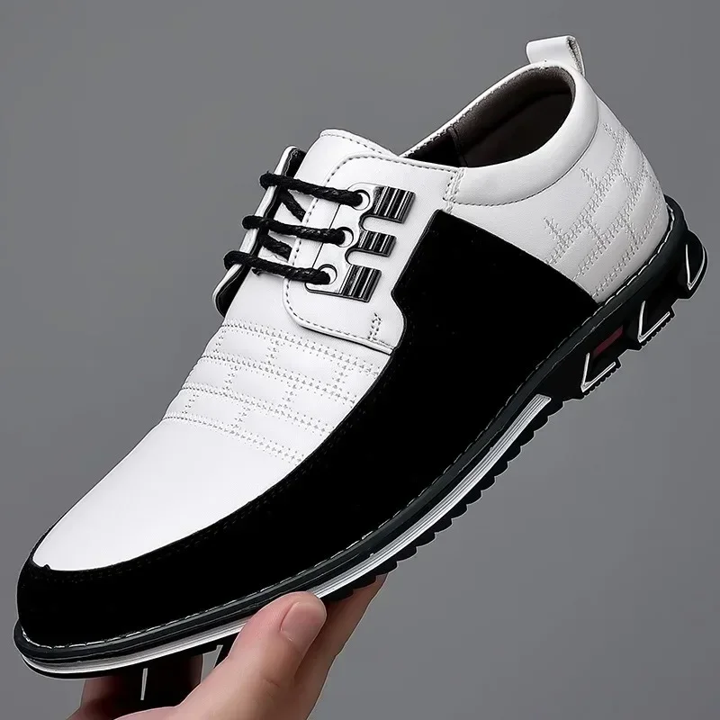2024 Autumn Business Casual Shoes for Men Trend Classic Leather Shoes Outdoor Men Sneakers Sewing Breathable Men's Dress Shoes 4