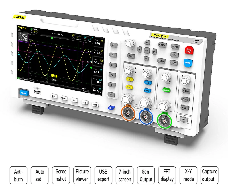 1014D Digital Oscilloscope, 2-in-1 Dual Channel Input Signal Generator Desktop O