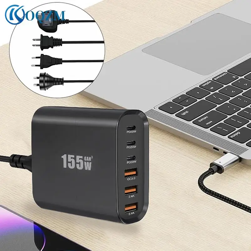 

Сетевое зарядное устройство с 6 портами USB Type-C, 155 Вт