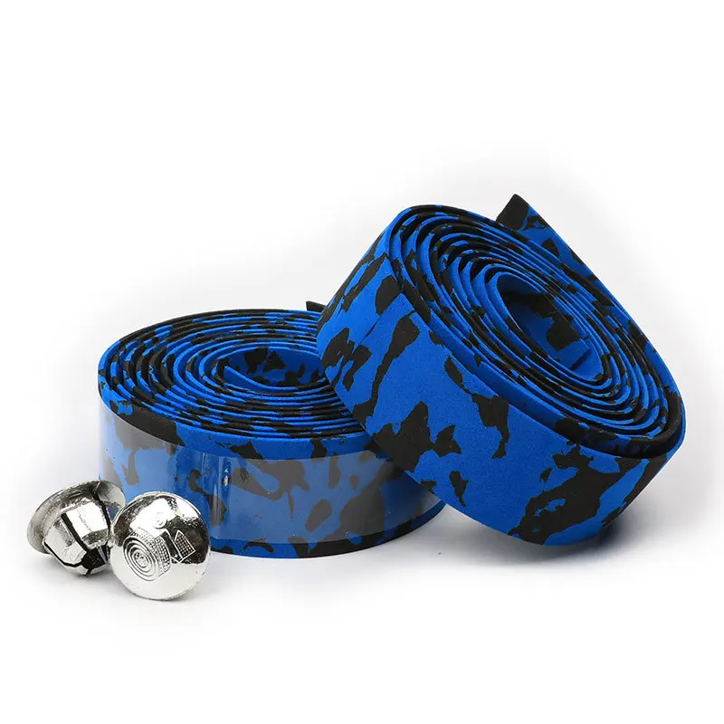 Bicycle Handlebar Tape Camouflage Anti-Slip Damping Cycling Road Bike Handle Belt Wraps Bar End Plugs