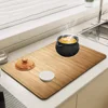 Wood Grain Absorbent Drain Mat Countertop Dry Mats Printed Coffee Machine Draining Pad Kitchen Table Tableware Placemats 5