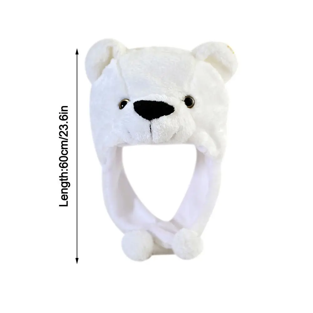 Ear Protection Cartoon Plush Moving Hat Animal Neck Warmer Movable Ears Airbag Cap Animal Earflap Hat Cosplay Party 6