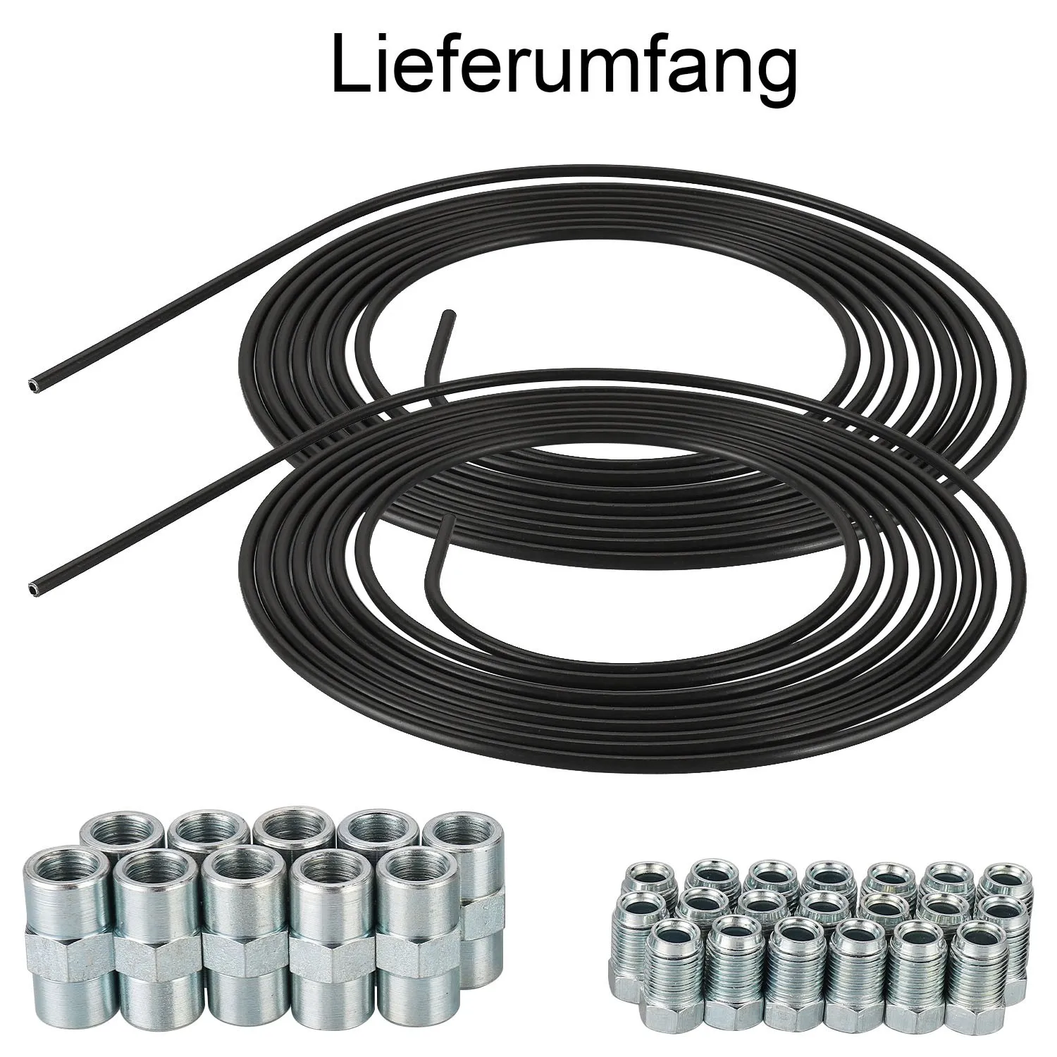 Set Brake Line Kits 5m 3/16" 4.75mm Steel Plated PVF Brake Pipe Hose Line Piping Tube Tubing Anti-rust Replacement Parts