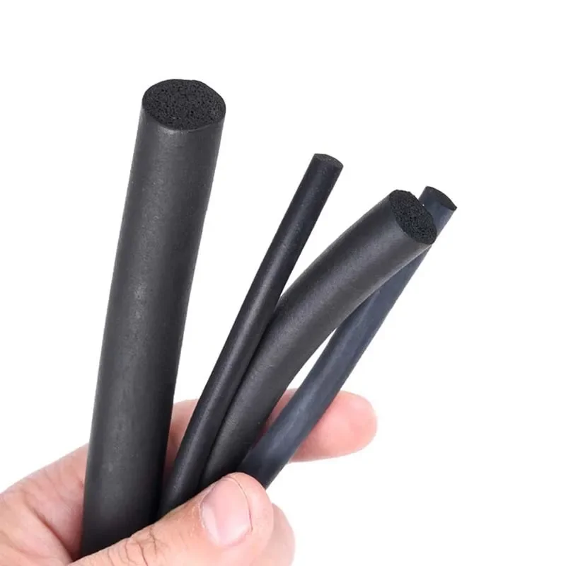 Black EPDM Rubber Foam Sealing Strip Round Sponge Cord Bar for Cabinet Door Seal