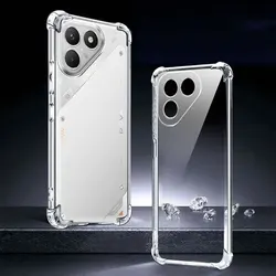 Airbag Shockproof Clear TPU Phone Case with Soft Silicone Protective Back Cover - Tecno Pova 7 4G (FSKS)