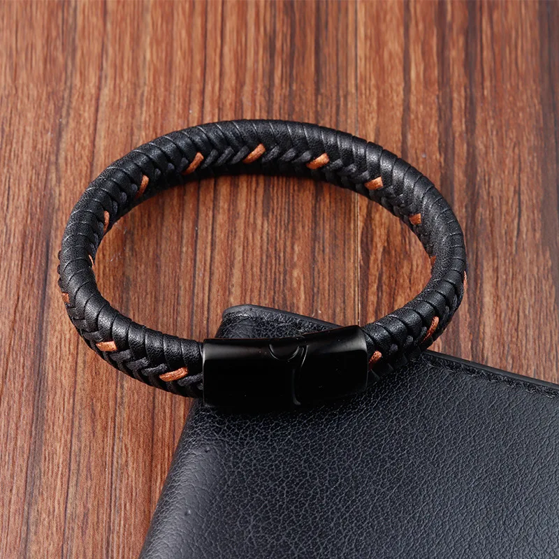 Vintage Premium Stainless Steel Jewelry Leather Elegant Men'S Bracelets Best Sellers Products Boyfriends Couples Gifts