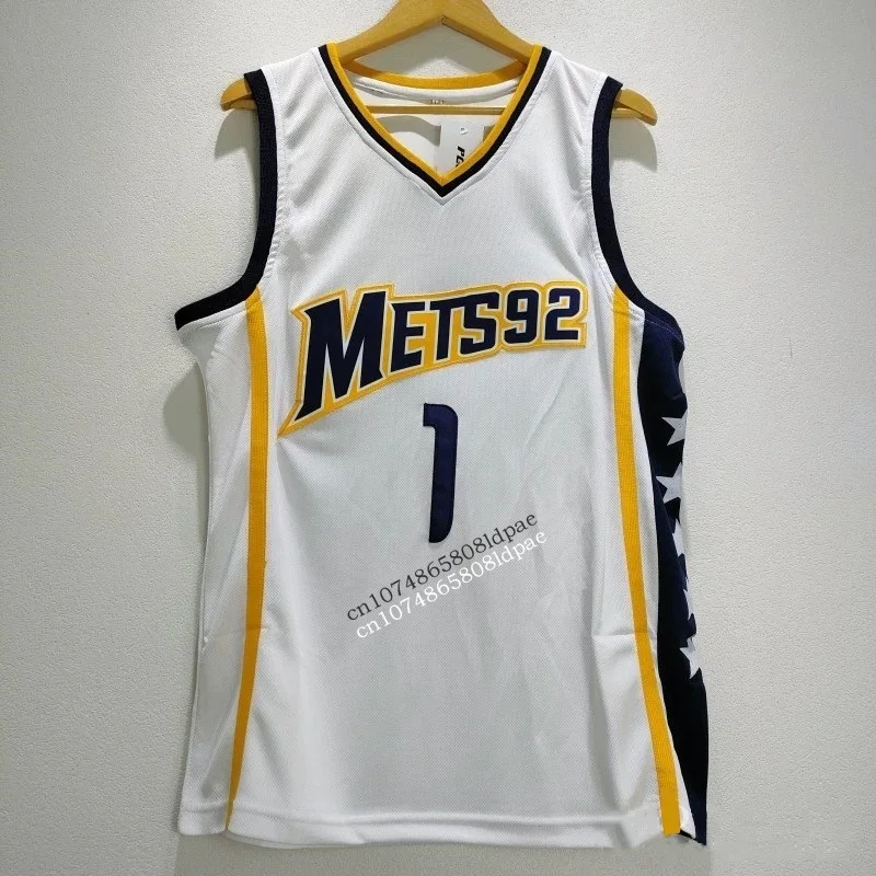 Basketball Jerseys Basketball Jersey Men Oversize Metropolitans 92 1 WEMBANYAMA Sewing Embroidery Athletic Sports High Street Hip Hop Sportswear