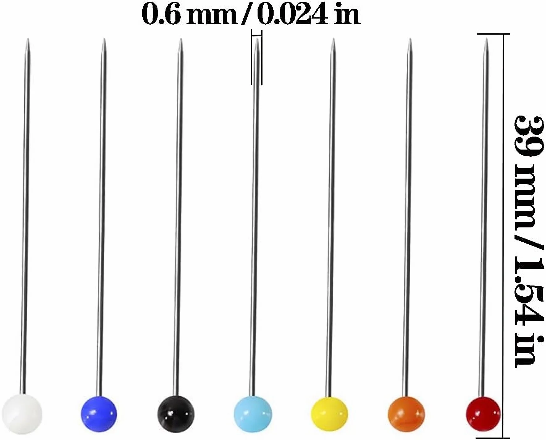 Sewing Pins 50/100Pcs 38cm Colorful Round Pearl Head Dressmaking DIY