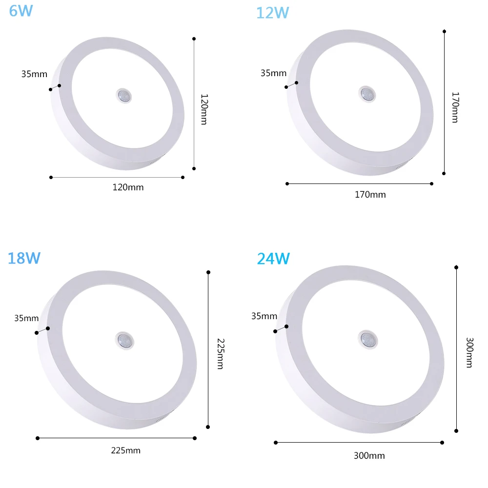 Ceiling Lights Motion Sensor LED Panel Lights Smart Ceiling Lamp 6W 12W 24W Sd1cc8b7b229f4078981d8118b2da390fC