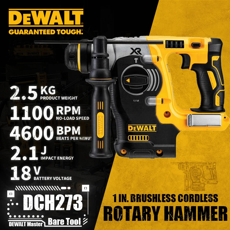 DEWALT DCH273 1in Brushless Cordless SDS PLUS L-Shape Rotary Hammer 18V  Lithium Power Tools 1100RPM 4600BPM 2.1J Bare Tool AliExpress