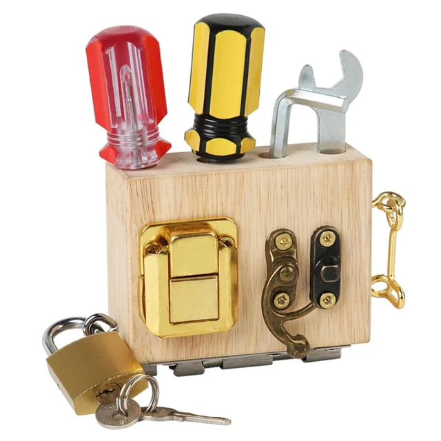 Unlock Puzzle Toy Montessori 6 Side Board Game Toy Creative STEM Fine Motor Skill Toy for Kids Basic Life Skill Learning 1