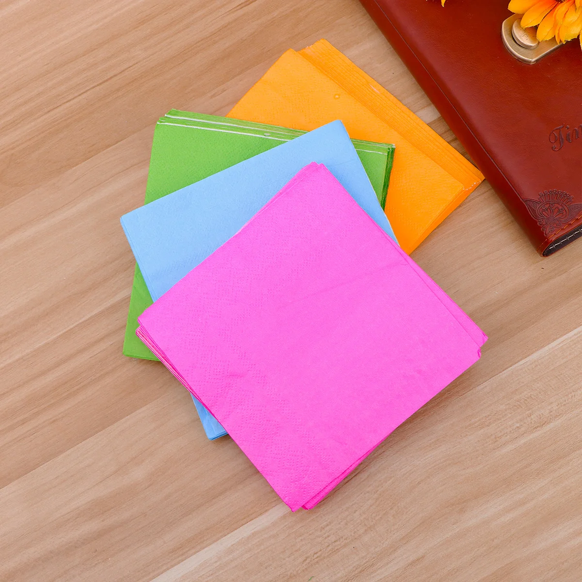 Dinner Napkins 80 Pcs Paper Towel Solid Color Tissue Cocktail Pure Serviette Handkerchief paper napkins