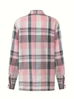 Plus Size Plaid Shirt Women Fashion Autumn Long Sleeve Top Female Vintage Single Breasted Blouse Ladies Loose Check Shirts - Image 3