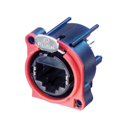 Swiss Neutrik etherCON RJ45 socket NE8FBH and NE8FBV NE8FAH NE8FAV PCB mount RJ45 receptacle A and B-Series cutout with latch