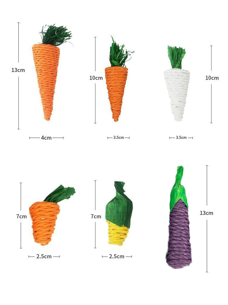 Pet Chew Toys Rabbit Small Animal Chew Treat 100% Natural Material Handmade For Bunny Chinchilla Guinea Pig Hamsters Rat